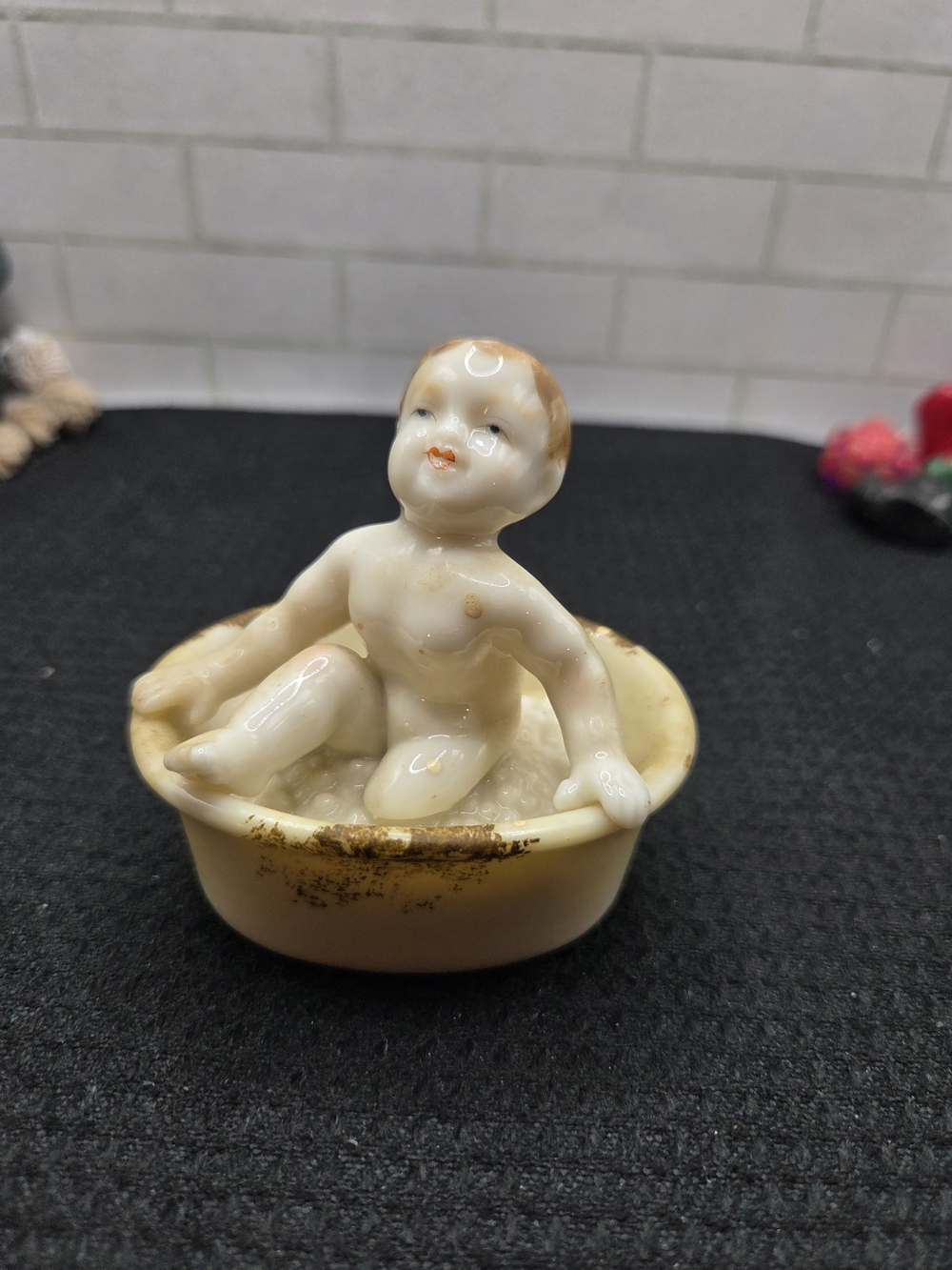 Vintage Lenwile Ardalt Porcelain Bathing Baby Figurine